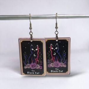 🐈‍⬛The Black Cat Card Earrings🐈‍⬛ (2-A033)